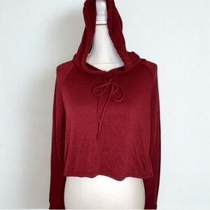 BeachCoco Women’s Hoody Cropped Top Long Sleeve Size Small